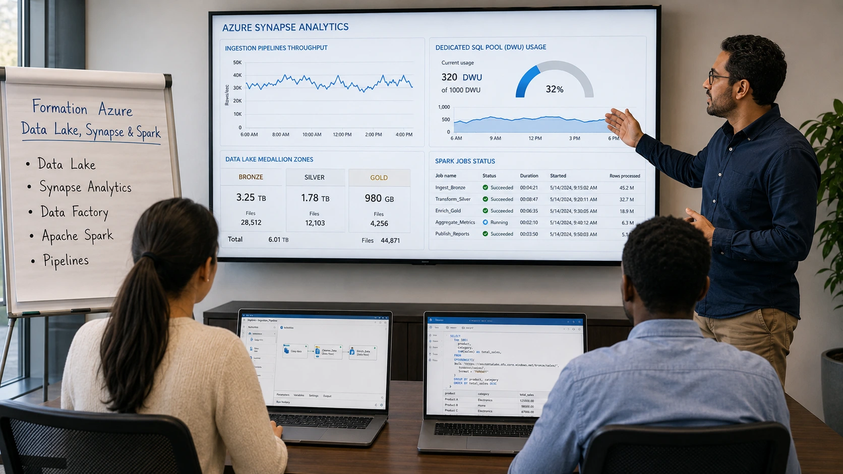 Formation Azure Data Lake, Synapse, Data Factory et Spark