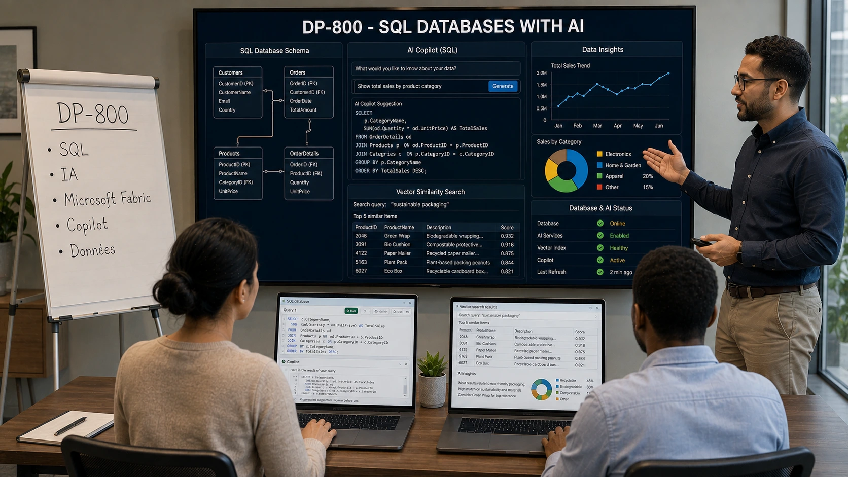 Formation DP-800 : Concevoir et développer des solutions de bases de données SQL enrichies par l’IA