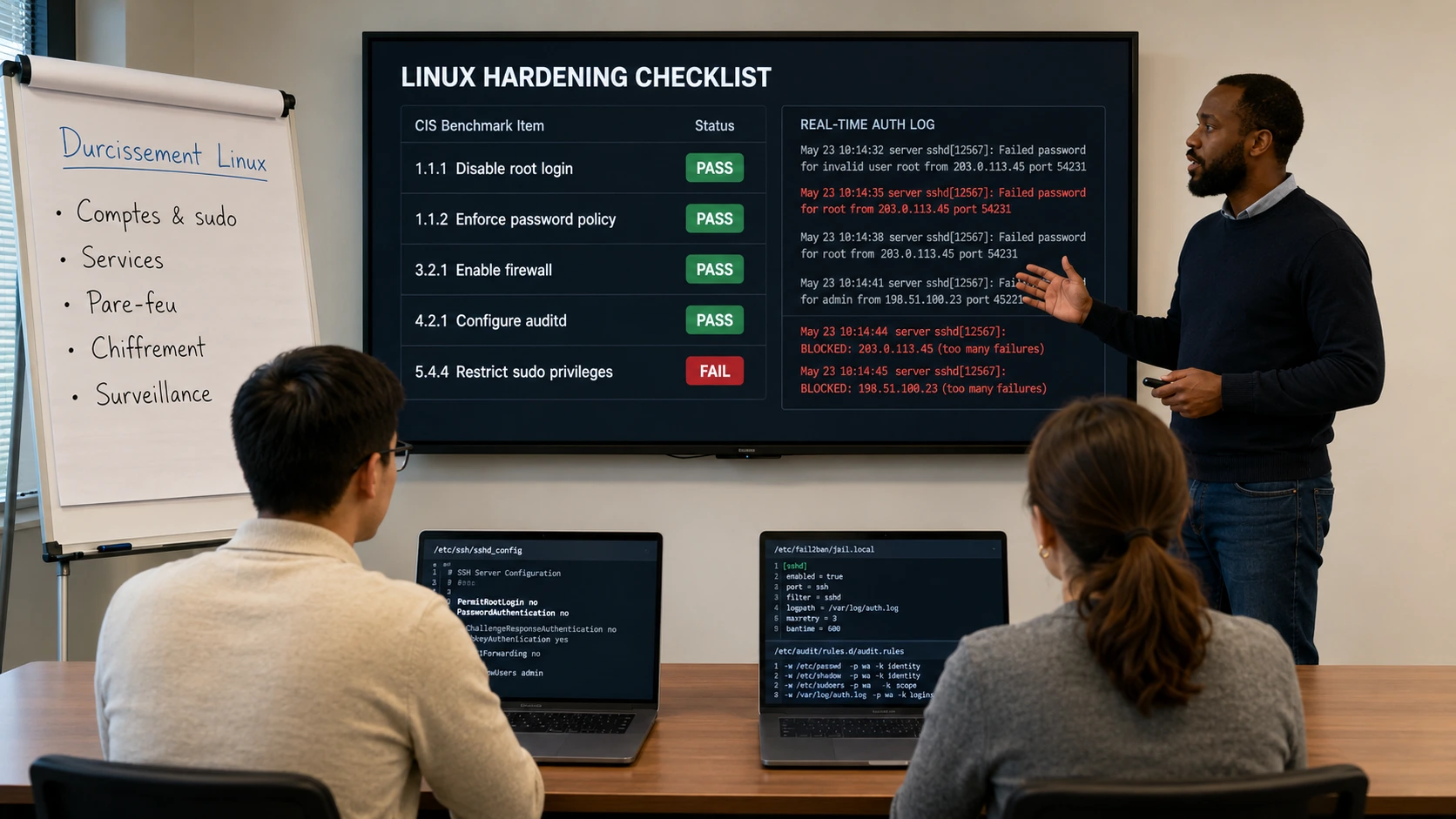 Formation Linux Sécurité – Audit, durcissement et protection des systèmes en production