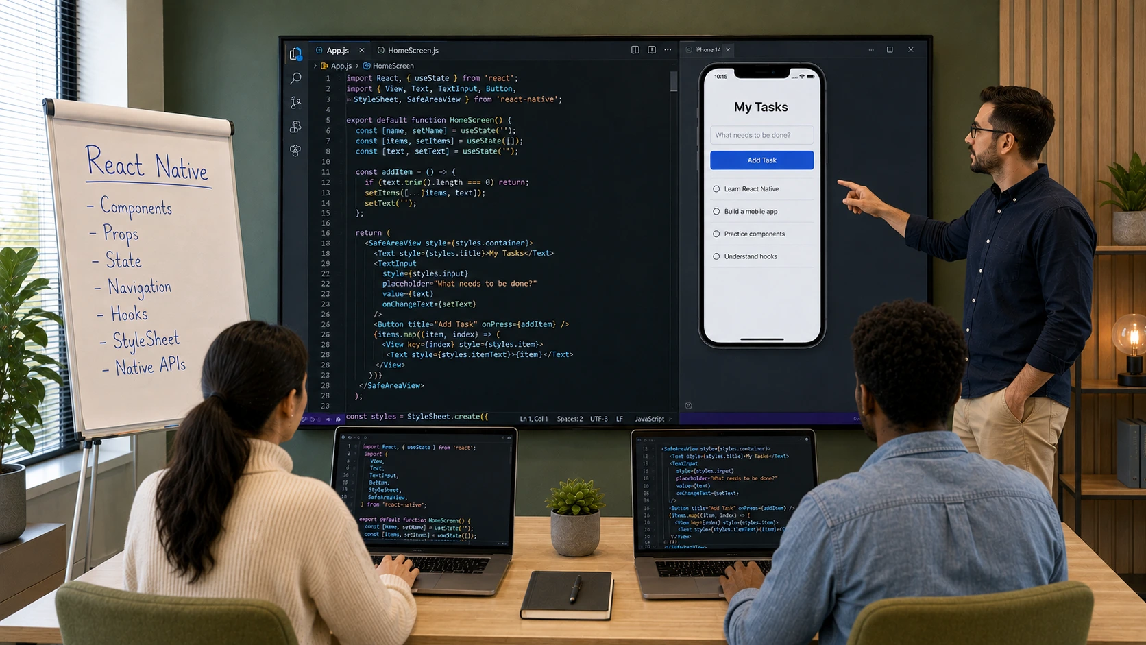 React Native Training Course – Develop Native Mobile Applications with a Single Code Base