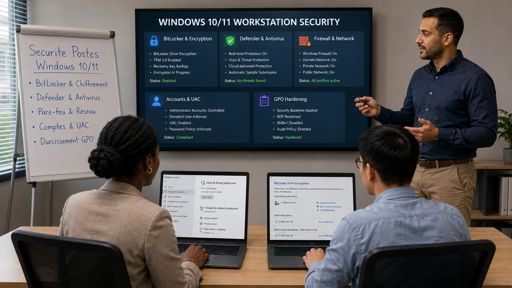 Formation Sécurité des postes Windows 10/11 – Bonnes pratiques, durcissement et prévention des menaces