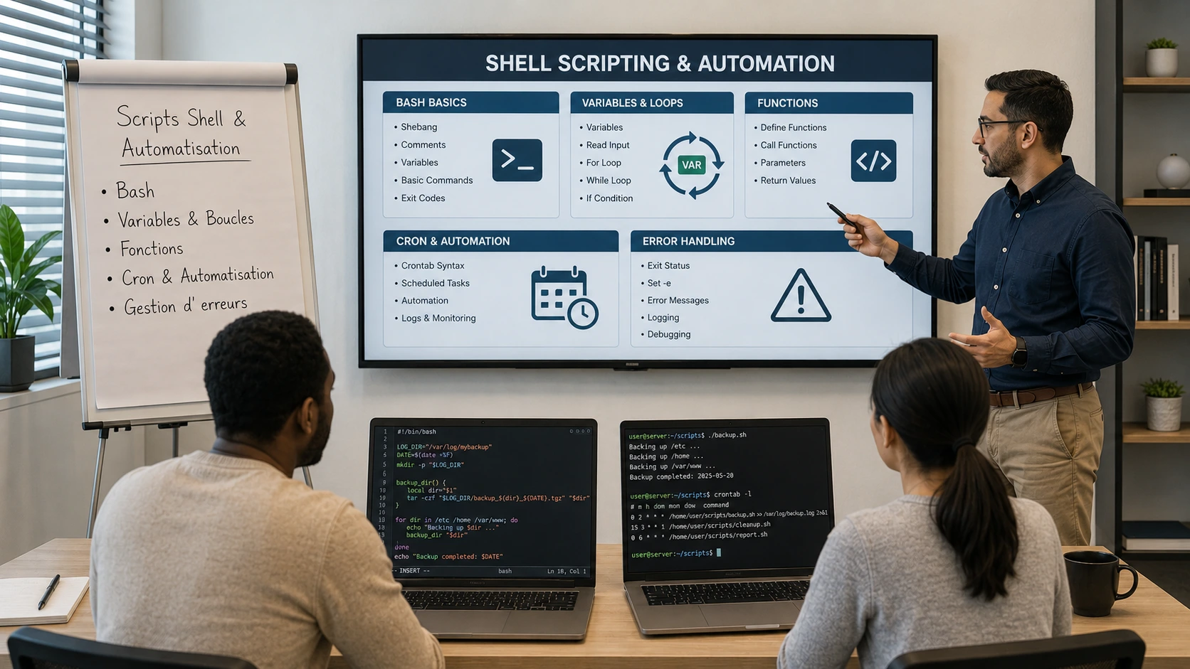 formation linux scripts shell automatisation